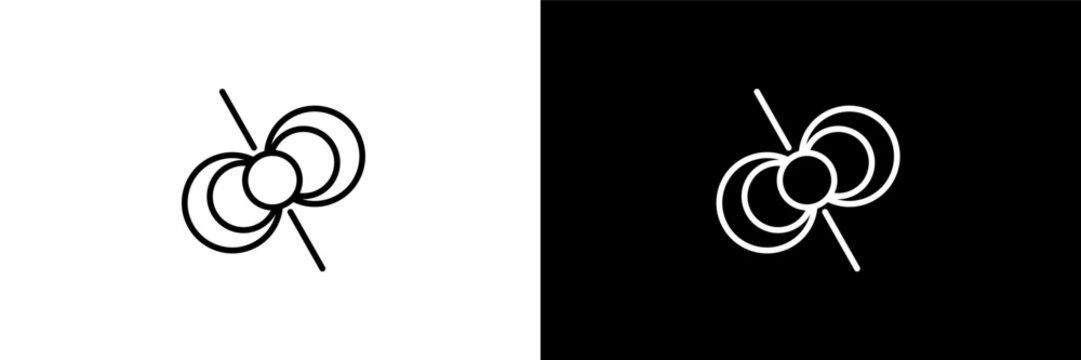 pulsar outline icons in astronomy category. White and Black style linear pulsar icon