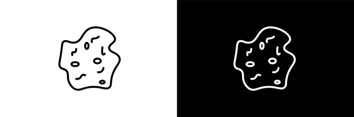asteroid outline icons in astronomy category. White and Black style linear asteroid icon © Design_Farm