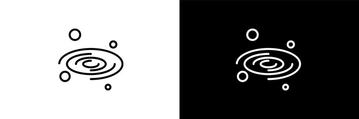 milky way outline icons in astronomy category. White and Black style linear milky way icon © Design_Farm