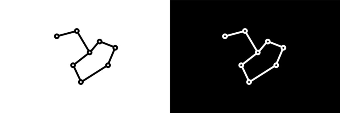 constellation outline icons in astronomy category. White and Black style linear constellation icon