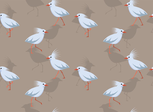 Kagu Walking Bird Seamless Background Wallpaper Pattern