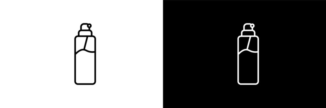 aplicator bottle outline icons in beauty category. White and Black style linear aplicator bottle icon