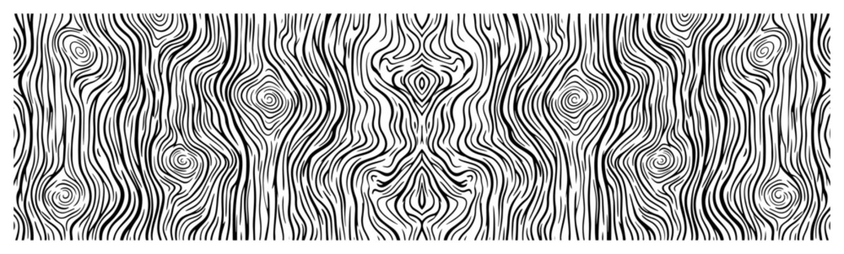 Wood grain texture with organic swirls and natural tree bark lines in hand drawn style