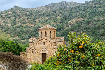 Naklejka premium Byzantine Orthodox Church of Holy Virgin Mary in Crete, Greece