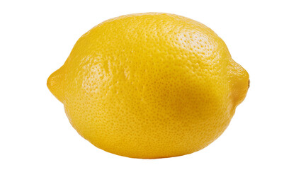 Ripe yellow lemon with green stem and textured peel