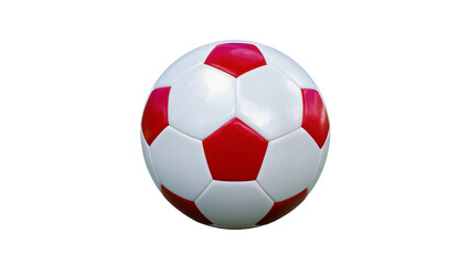 Fototapeta premium Red and White Leather Soccer Ball on Plain Surface