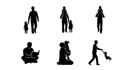 Fototapeta premium Silhouette of people and family.