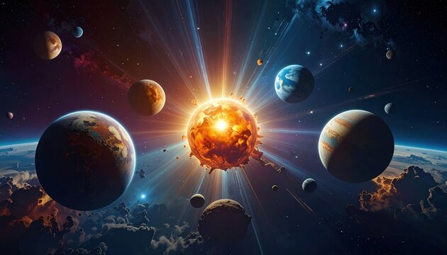 Cosmic view of planets circling a bright stellar object