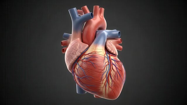 Detailed 3d illustration of the human heart