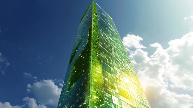 Green Skyscraper Concept Created Using Advanced Ai Driven Computational Design Other Colored Background