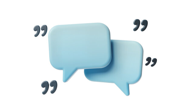 Blue 3D Speech Bubbles Grouped Together