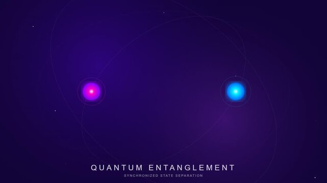 Quantum Entanglement Concept with Glowing Particles Animation