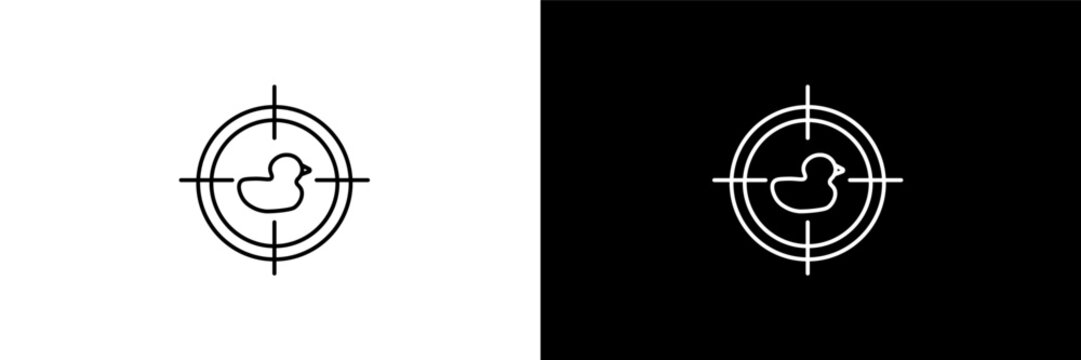 shoot duck outline icons in entertainment category. White and Black style linear shoot duck icon