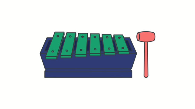 Gamelan Saron Instrument Flat Vector Illustration, Cultural Asset