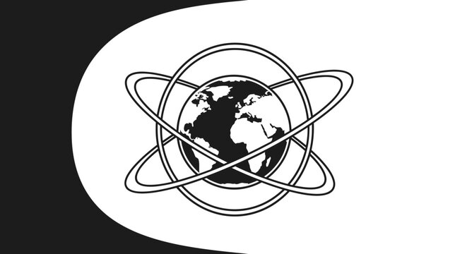 Black and white earth with rings.