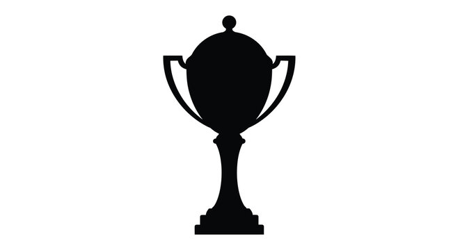 trophy silhouette on a white background a black and white isolated vector illustration of a winner s cup high quality professional
