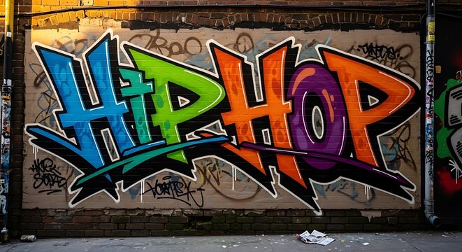 Colorful Graffiti Hip Hop Street Art.