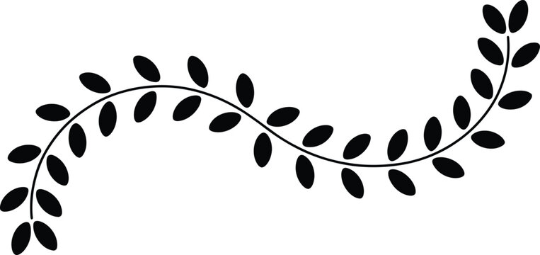 A graceful wavy branch is adorned with small symmetric leaves.