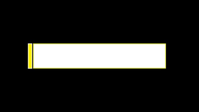 Clean yellow lower third bar animation with smooth slide motion. Perfect for titles, captions, and overlays in professional video projects and modern content creation alpha channel