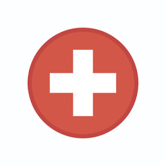 Obraz premium Switzerland Flag Round Sticker Swiss Symbol for Global Business Finance and Neutral Country Identity Representation