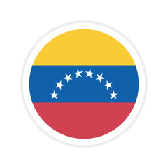 Obraz premium Venezuela National Flag Circular Badge Illustration with Eight Stars Arc for South American Political News Travel Content and Cultural Festivals