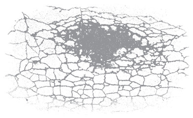 Fototapeta premium Black and white grunge texture with cracks, stains, and aged surface details. Vintage abstract vector background for design, overlays, and distressed artistic effects. Space for text.