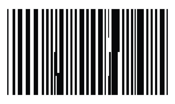 Abstract vertical barcode stripes pattern with irregular black lines for modern design.