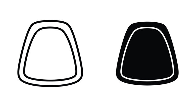 Rounded rectangular shape icon with outline and solid fill variations representing user interface elements digital displays and modern design