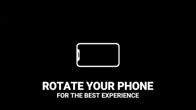 Horizontal phone rotation icon. Video template for social networks.
