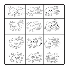 Obraz premium Print bold and easy cute spring drawingbold and easy cute spring drawing coloring pages