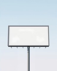 Fototapeta premium A blank billboard standing tall against a clear, blue sky, ready for advertisements