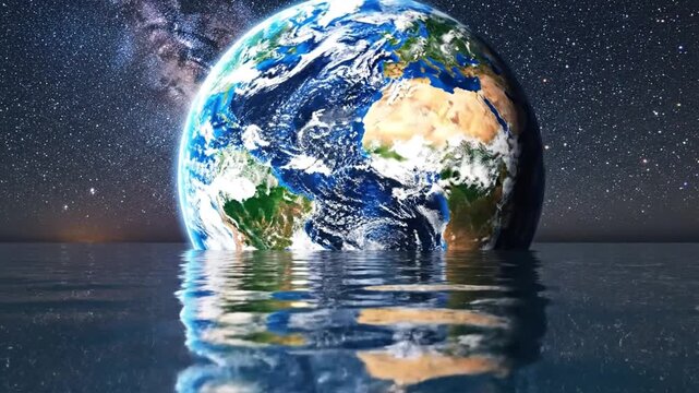 Earth in water a symbolic representation of environment and planet