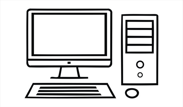 Desktop computer with monitor tower keyboard mouse office equipment home office computer