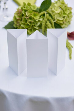 Wedding Table Tent Mockup 8x3.5 With Chartreuse And Burgundy Styling