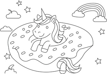 Fototapeta premium unicorn coloring page