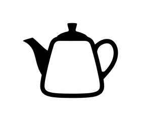 Obraz premium Classic Black Bold Teapot Icon - Minimalist Vector Art