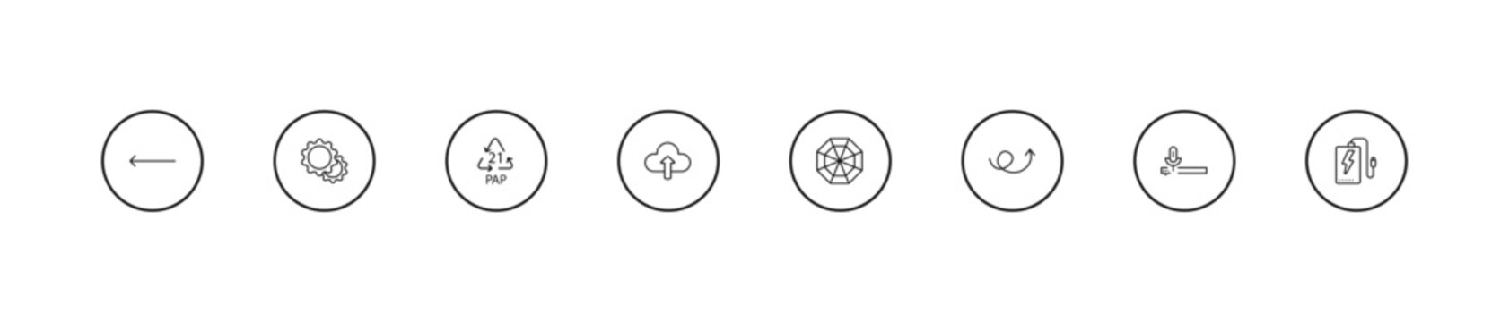 outline user interface icons set - 21 pap, cloud upload, spider web. editable vector for web and mobile ui