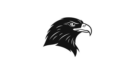 Obraz premium Black Eagle Bird Head Illustration.