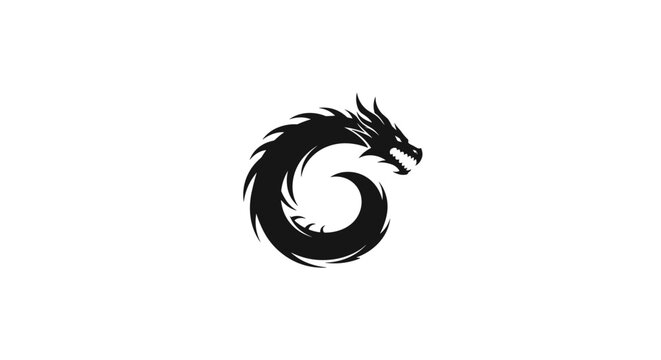 Black dragon logo symbol icon.