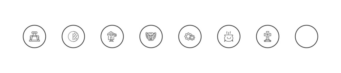 Fototapeta premium outline other icons set - the 30 minutes, smarthome, japanese demon. editable vector for web and mobile ui