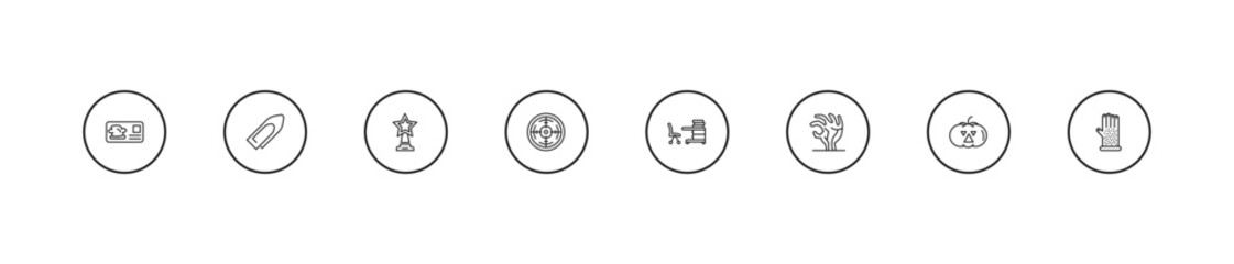 outline other icons set - star prize, shooting gallery, studying zone. editable vector for web and mobile ui © IconArt