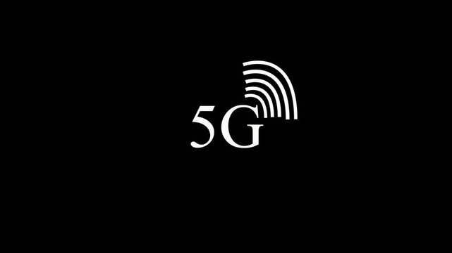 4G Network signal animation. 4G network icon design  Cyan update the network system. radio wave signal with fast speed network. 4G network icon concept on black background. 4k video