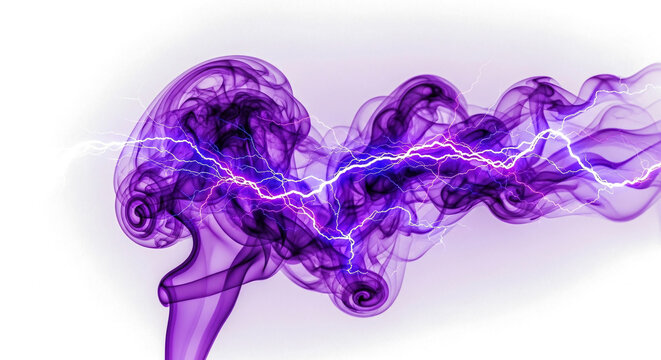 Electric purple smoke with lightning effect.