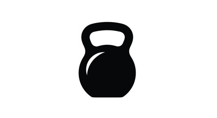 Fototapeta premium Black kettlebell silhouette on a white background fitness equipment for strength training and exercise high quality professional detailed modern elegant stylish