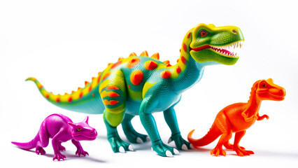 Fototapeta premium Colorful plastic dinosaurs Toys