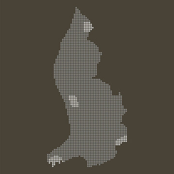 Liechtenstein dotted map brown vintage dark background retro style