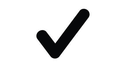 Check mark icon black silhouette of a tick symbol on a white background high quality professional detailed modern elegant stylish clean © Tushar02
