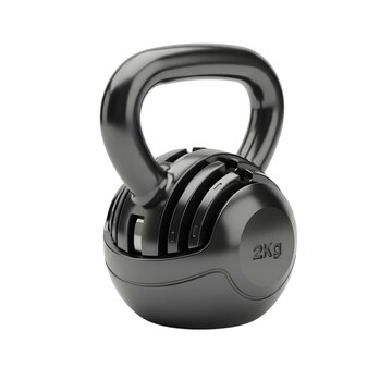 2kg adjustable fitness kettlebell weight with handle isolated on transparent background