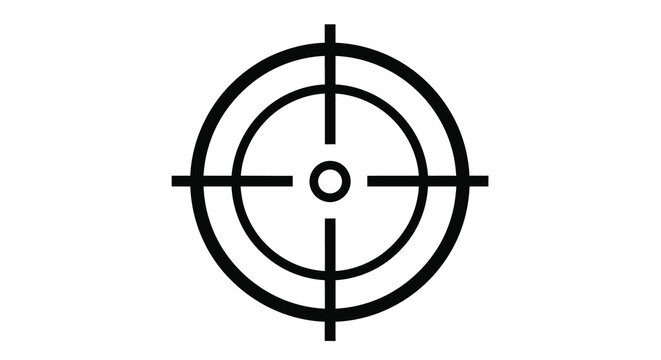 Target icon with crosshair black lines on a white background simple graphic design high quality professional detailed modern elegant stylish clean