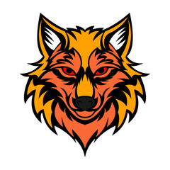 Fototapeta premium head of a fox vector illustration design. Design of illustration vector of fox art.